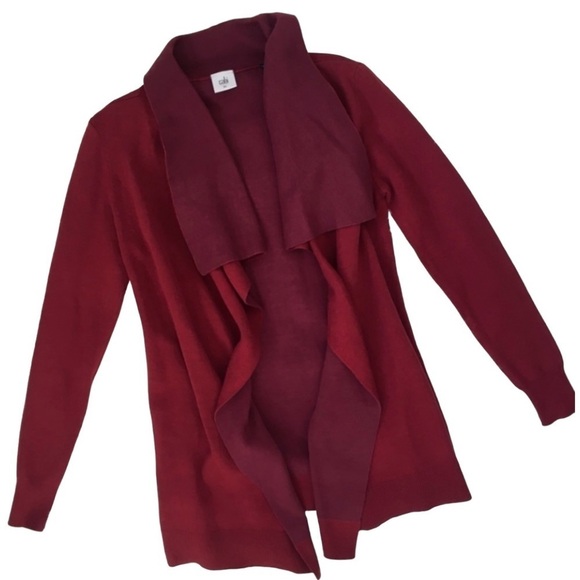 CAbi Cozy Up Maroon Open Front Cardigan Sweater Women’s Medium - Picture 3 of 10
